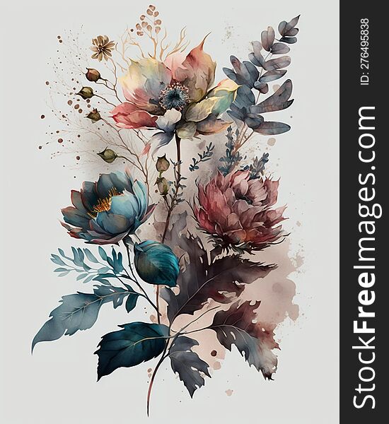 Stunning Flower Bouquet on White Background Digital art prints