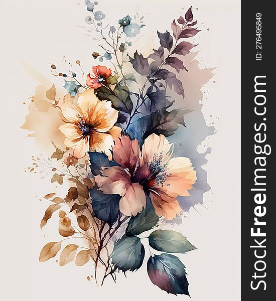 Stunning Flower Bouquet on White Background Digital art prints