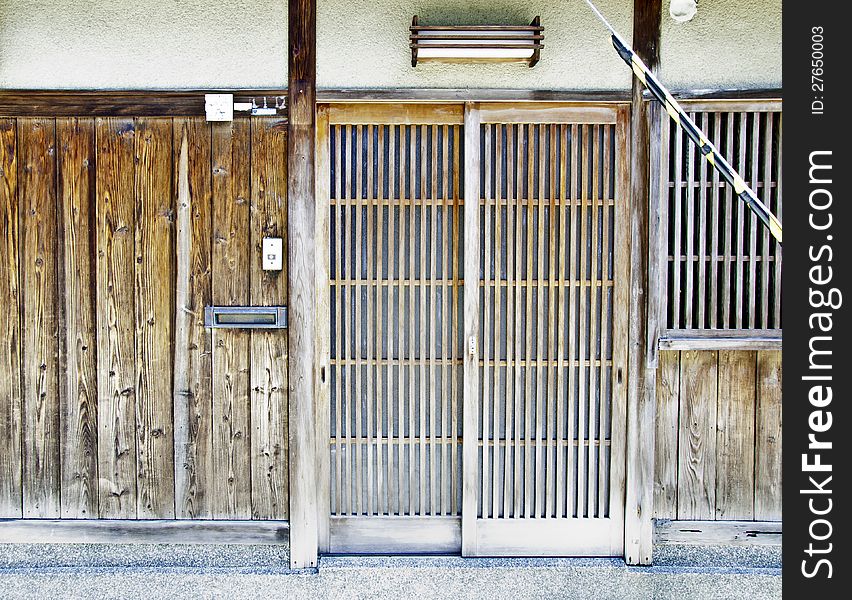 Front View of Japanese house in Kyoto, Japan