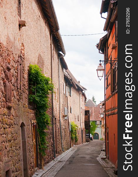 Old streets in Riquewihr town