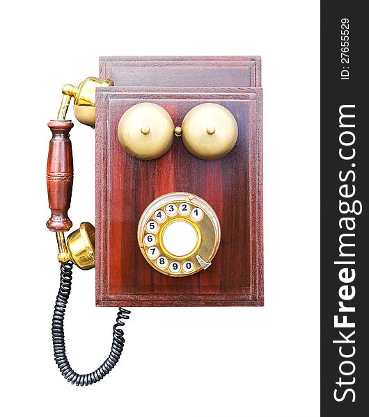 Antique Wooden Telephone