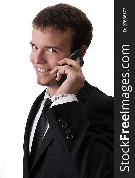 Handsome business man with phone