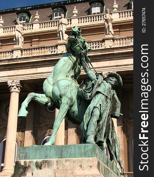 Statue of Ferenc Rakoczi the Second at Buda Castle, Hungary