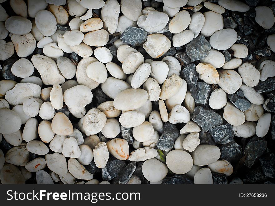 Gravel at the ground of garden