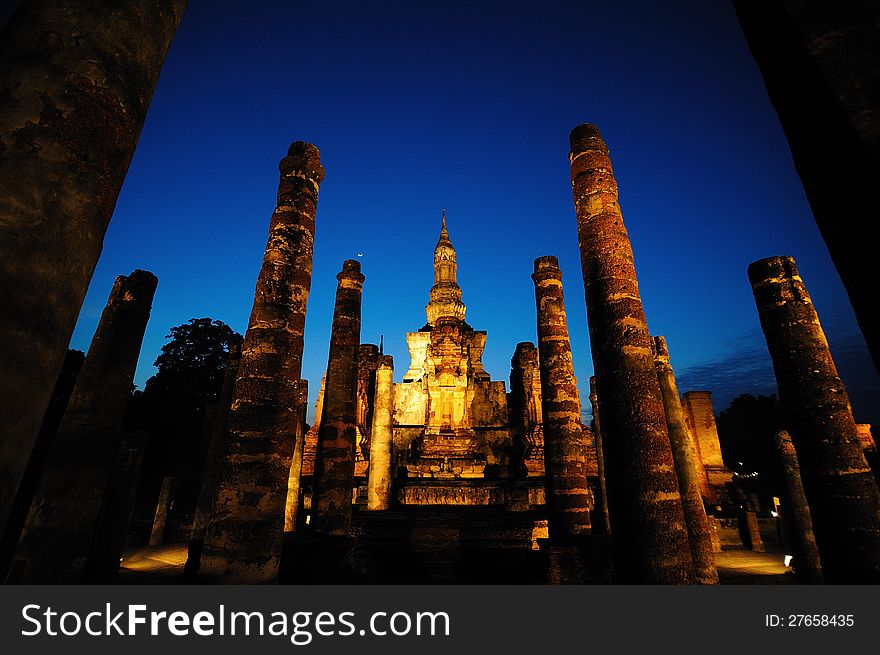 Ancient temple at sukhothai, thailand. Ancient temple at sukhothai, thailand