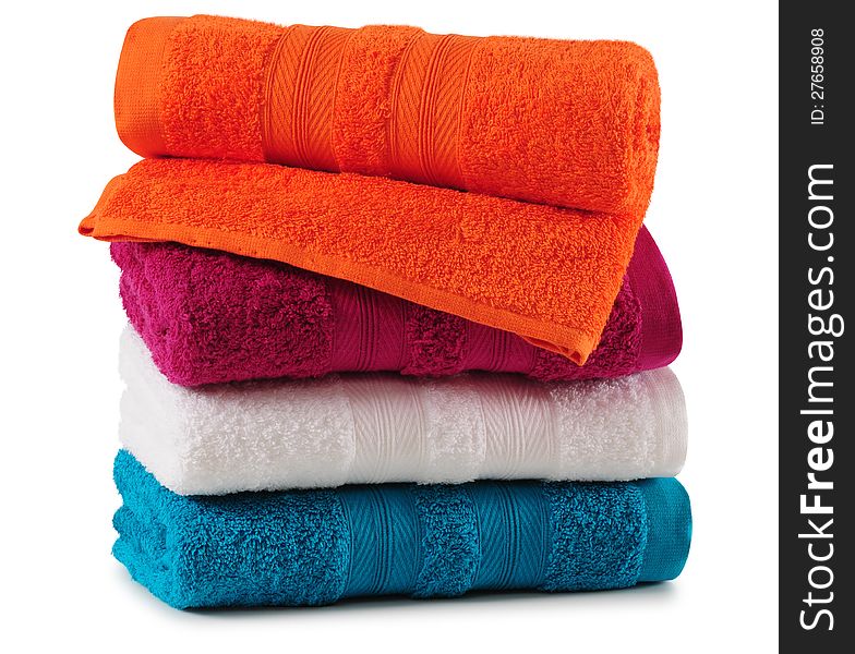 Rolled up bath towels against white. Rolled up bath towels against white.