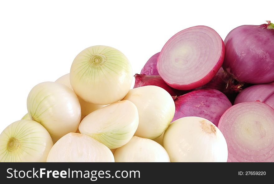 Fresh onion against white background. Fresh onion against white background.