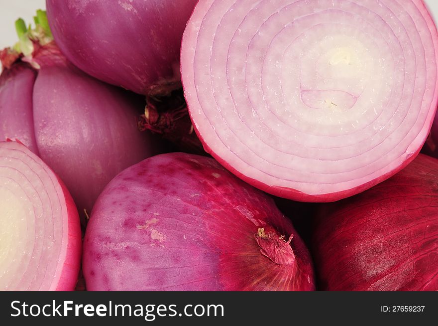 Fresh onion against white background. Fresh onion against white background.