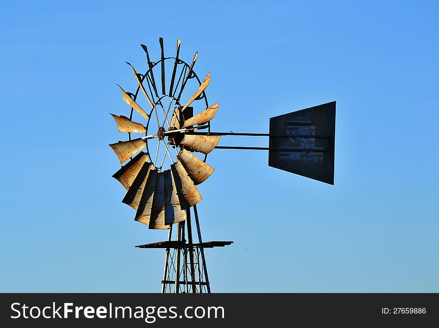 Windmill water pump on farm westerncape south africa