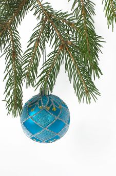 Christmas Ball On A Branch Of Christmas Tree Royalty Free Stock Photos Christmas Ball On A Branch Of Christmas Tree Royalty Free Stock Photos