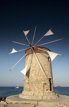 Mandraki Harbour Windmill Royalty Free Stock Photo Mandraki Harbour Windmill Royalty Free Stock Photo