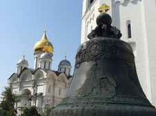 The Tsar Bell And Cathedral Of Archangel Michael Royalty Free Stock Images