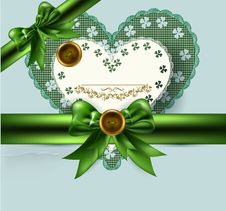 Elegant Vintage Card With Bow, Ribbon Royalty Free Stock Images Elegant Vintage Card With Bow, Ribbon Royalty Free Stock Images