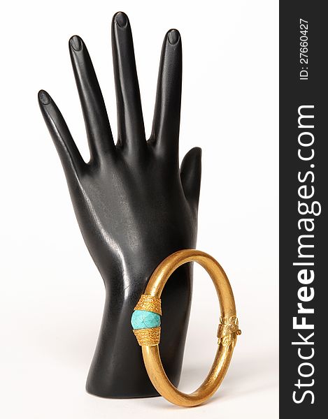 Golden Jewel bracelet with blue stone. Golden Jewel bracelet with blue stone.
