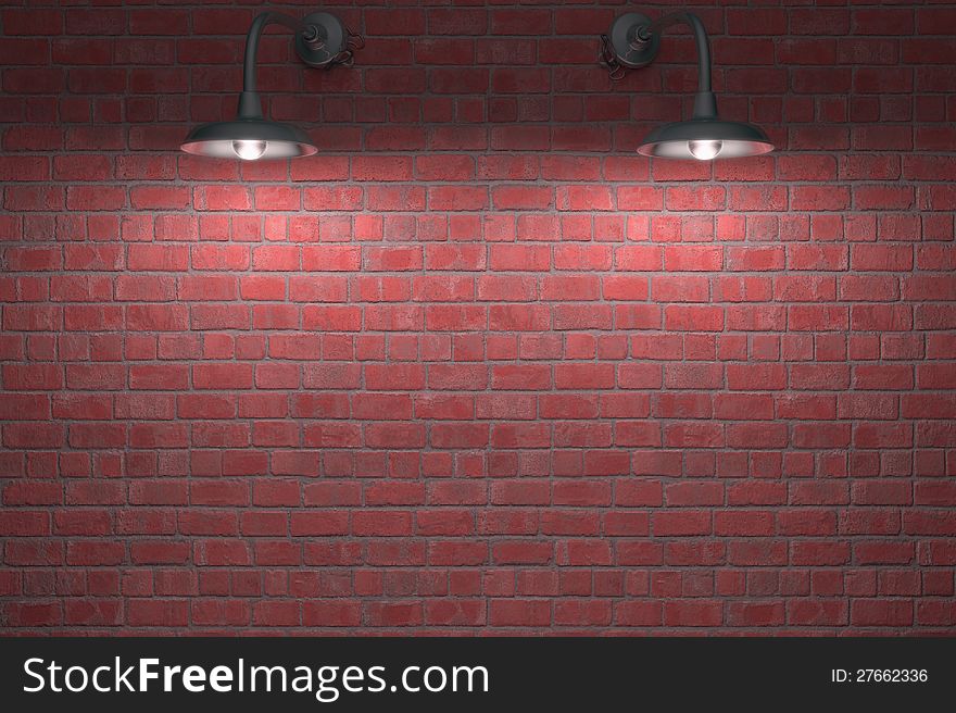 Lamps illuminating the wall overnight. Your text on the wall. Lamps illuminating the wall overnight. Your text on the wall.