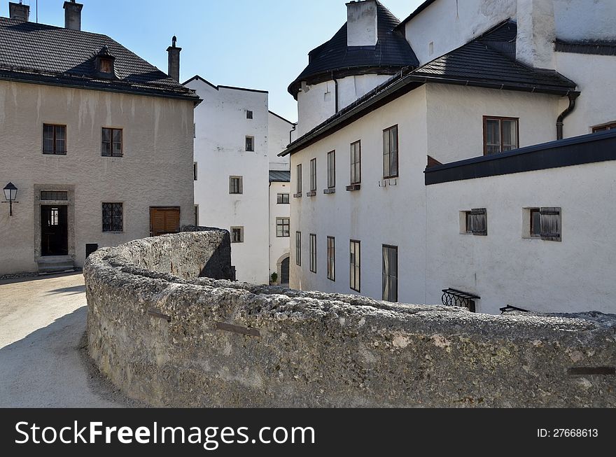 White buildings of Hohensalzburg Fortress