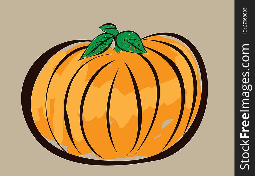 Illustration of pumpkin in abstract cartoon style. Illustration of pumpkin in abstract cartoon style.