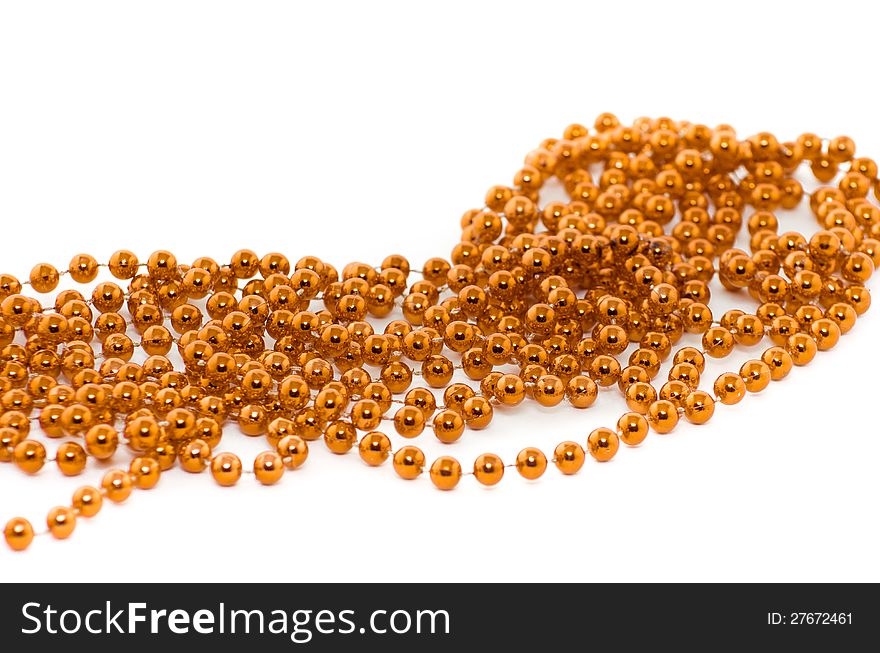 Background of gold  christmas beads