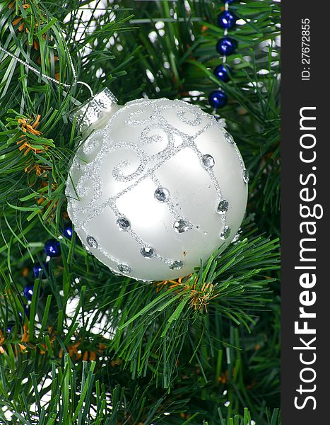 Close up image of christmas firtree with baubles. Close up image of christmas firtree with baubles