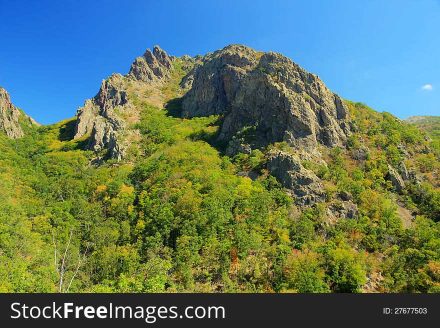 Beautiful mountain landscape from Karandila locality in Bulgaria