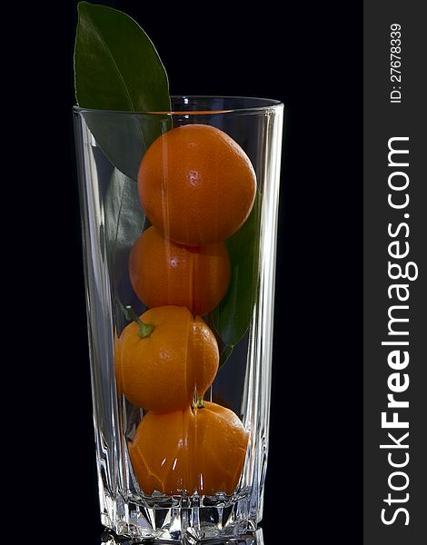 Glass and mandarins