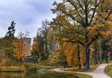 Old Autumnal Park,Cesis, Latvia Stock Photos Old Autumnal Park,Cesis, Latvia Stock Photos