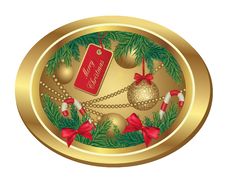 Christmas Frame With Fir Tree And Balls Stock Images Christmas Frame With Fir Tree And Balls Stock Images