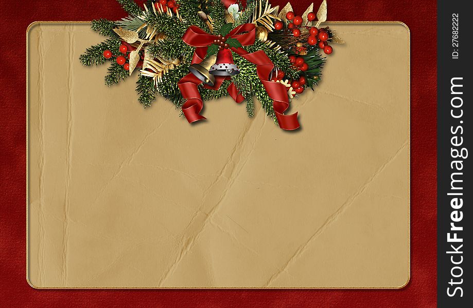 Vintage Christmas background with space for text or photo. Vintage Christmas background with space for text or photo