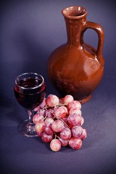 Glass And A Jug Of Red Wine Stock Image Glass And A Jug Of Red Wine Stock Image