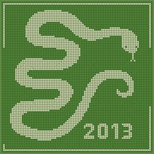 Embroidery 2013 New Year Snake Stock Image Embroidery 2013 New Year Snake Stock Image