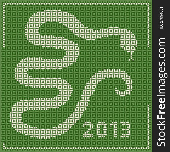 Embroidery 2013 new year snake