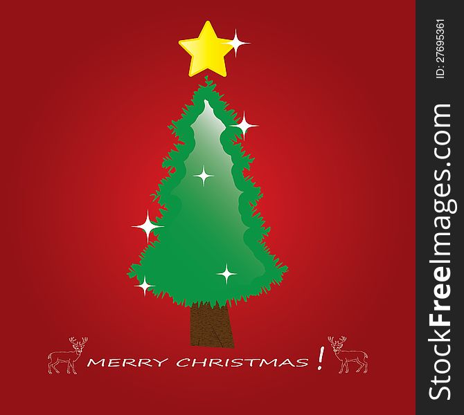 Christmas Tree Applique Vector Background.