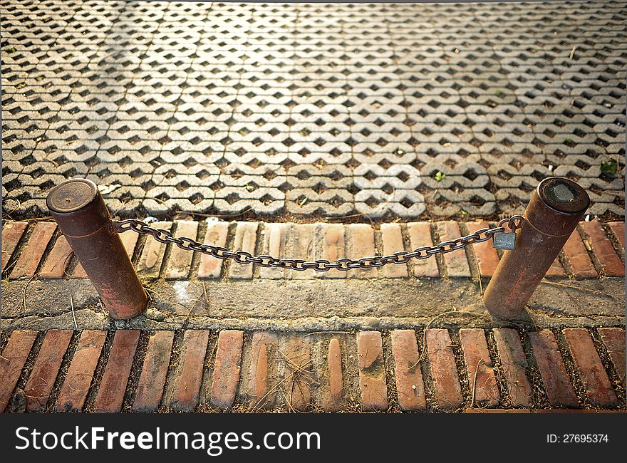 The old restricted area in the temple, thailand