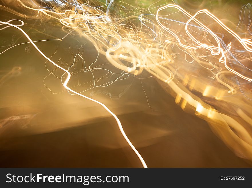 Abstract photo of light trails and motion