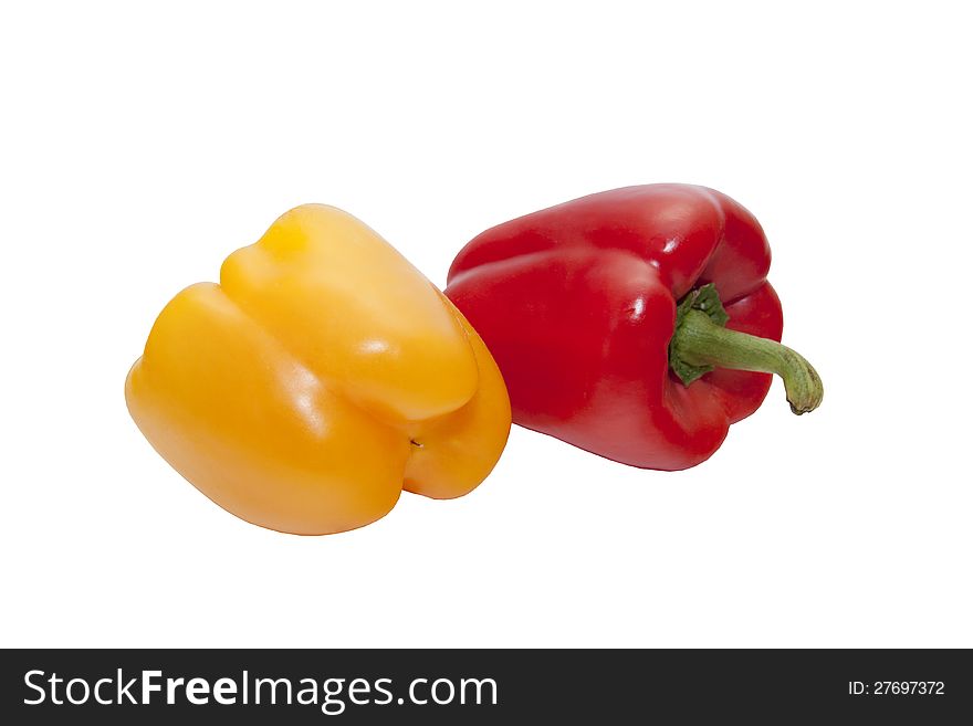 Two pepper on a white background. Two pepper on a white background