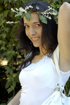 Beauty Girl With Wreath Stock Photos Beauty Girl With Wreath Stock Photos
