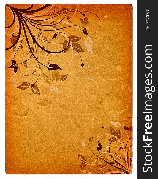 Floral design on grunge background. Floral design on grunge background