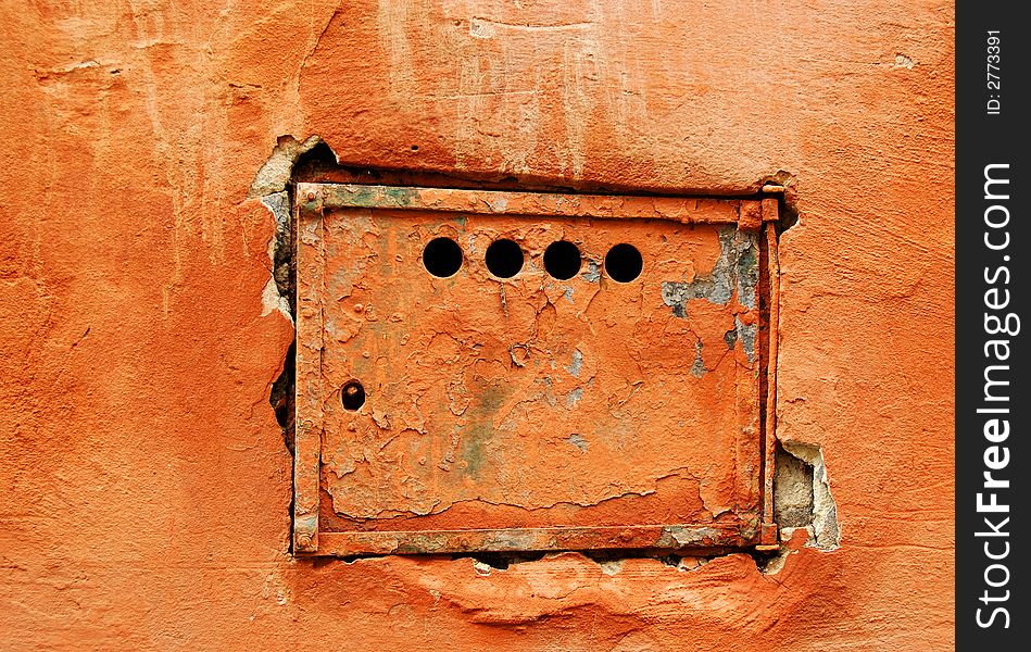 Old post-box inbuilt in the wall