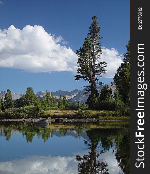 A snow melt pond high in the Sierra Mountains of Yosemite National Park. A snow melt pond high in the Sierra Mountains of Yosemite National Park.