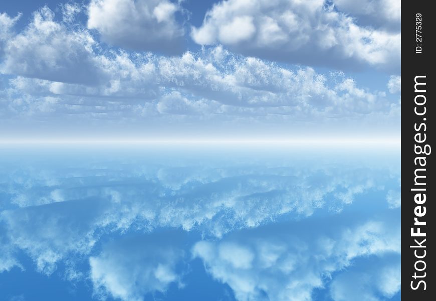 Beautiful sea and clouds sky - digital artwork. Beautiful sea and clouds sky - digital artwork