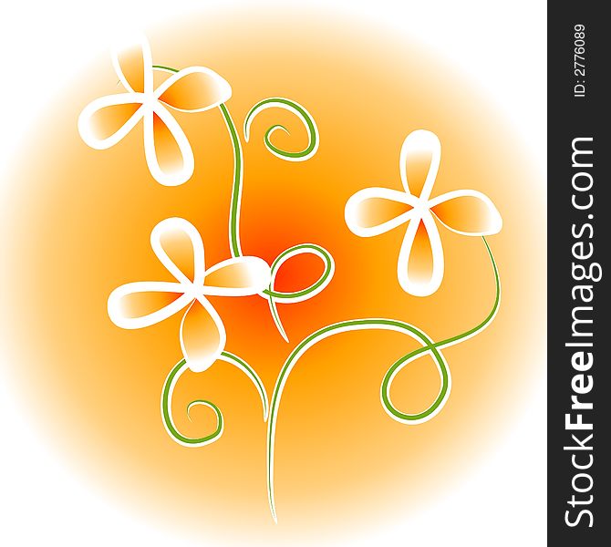 Unique Flowers Clip Art Orange