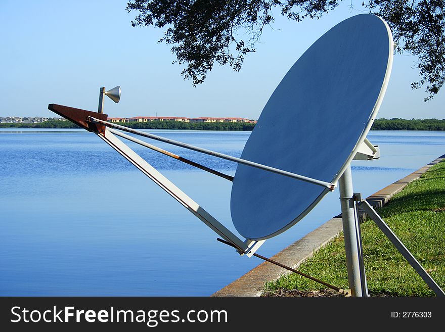 Close up of antenna by the water. Close up of antenna by the water