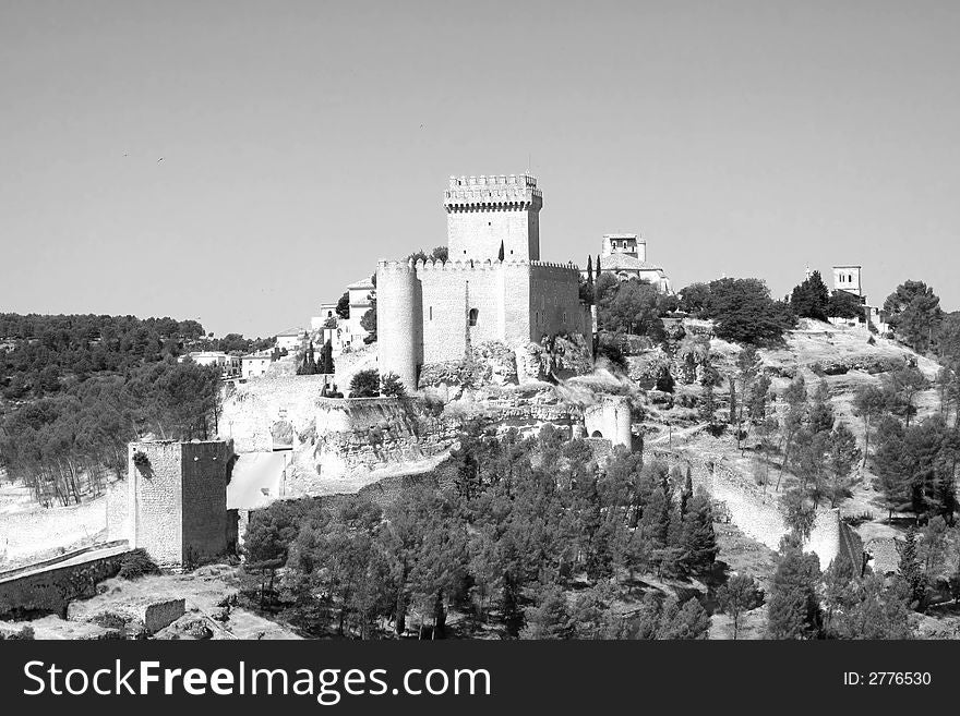 AlarcÃ³n castle, view from outside, Spain. AlarcÃ³n castle, view from outside, Spain