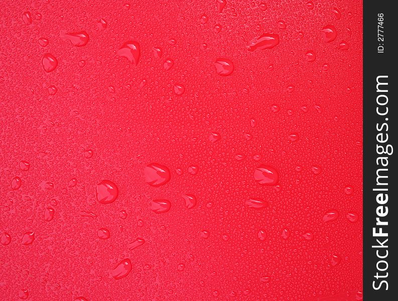 Red water drops abstract background