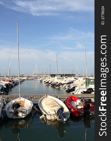 Boats in DeniaÂ´s port ( in south Spain). Boats in DeniaÂ´s port ( in south Spain)
