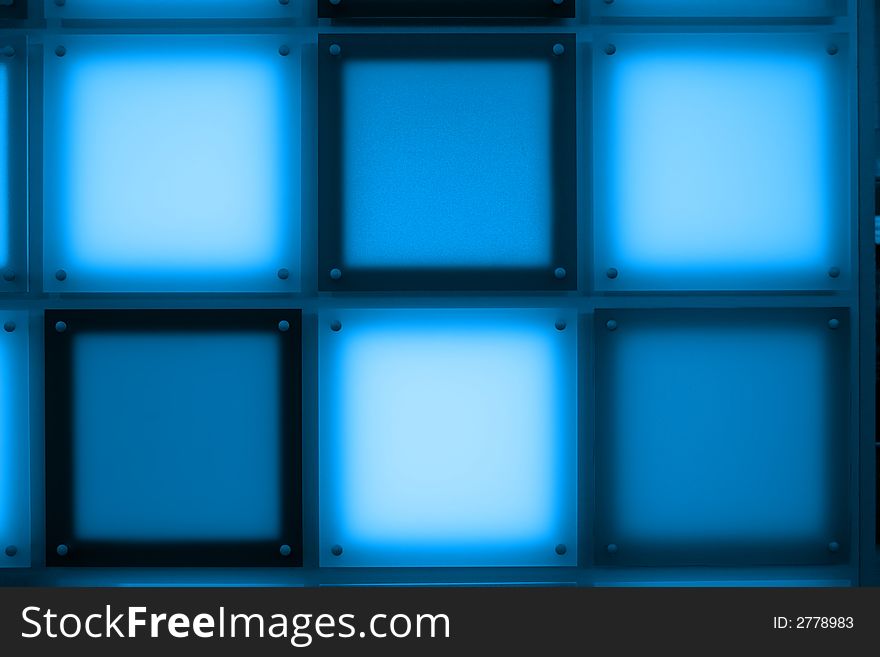 Colored Luminous Squares: blue and white