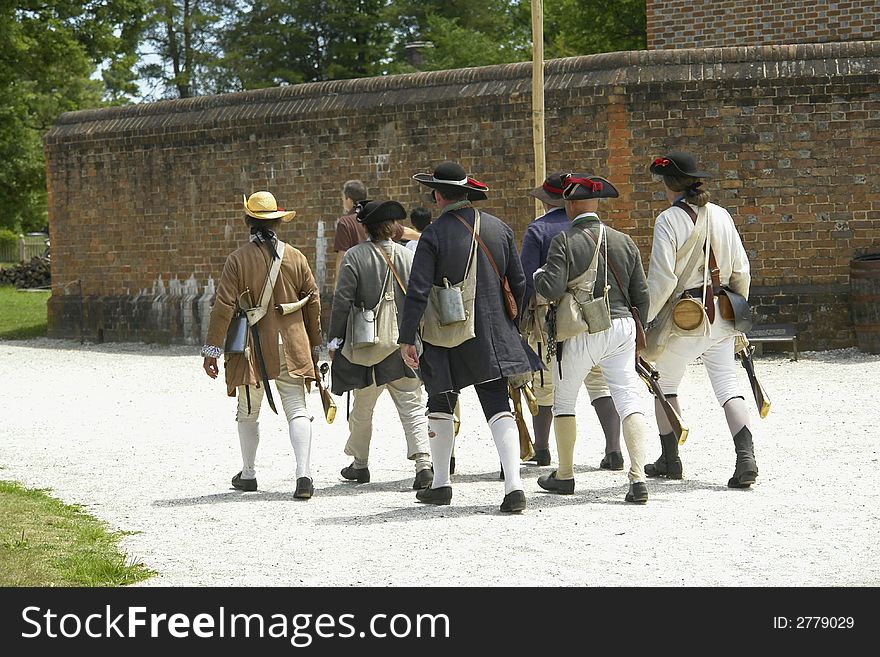 Civil War Home Guard On Patrol To Keep The Town Safe.