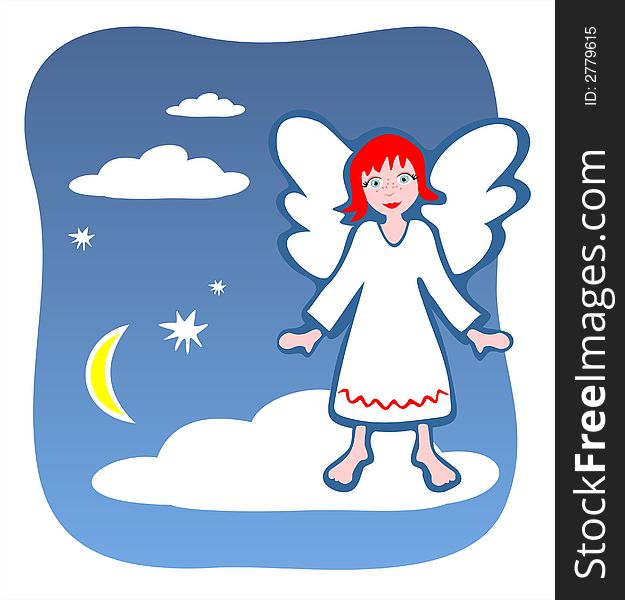 Figure of an angel on a background of the star sky. Figure of an angel on a background of the star sky.