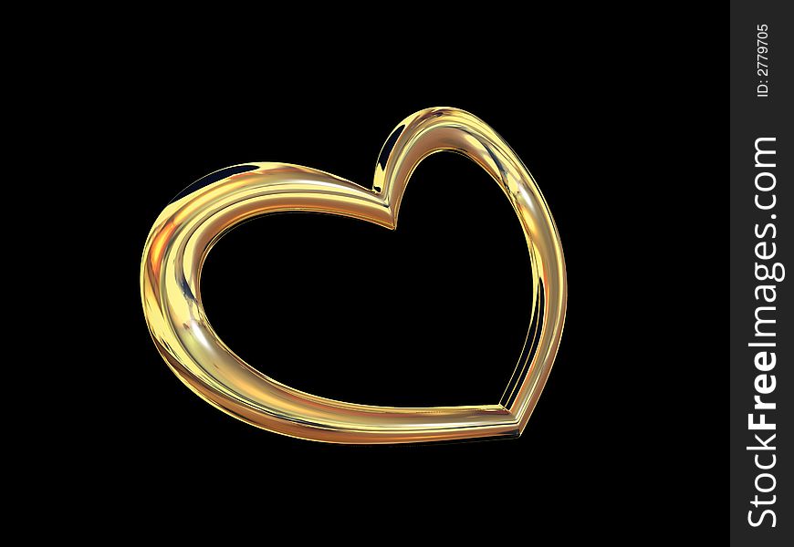 Heart gold costume jewellery sign on love and fidelity