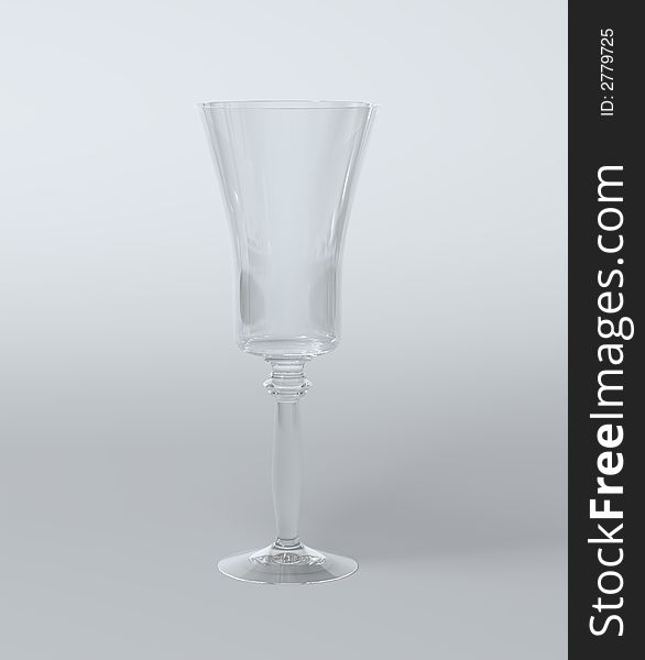 Isolated Lonely empty wine glass